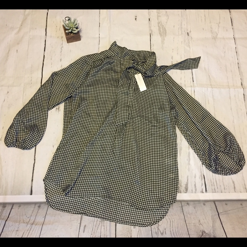 New York & Company Blouse with Tie Neck